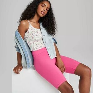 Women's High-Rise Bike Shorts Pink